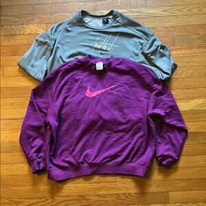 Nike Crewneck Sweaters in Purple and Grey